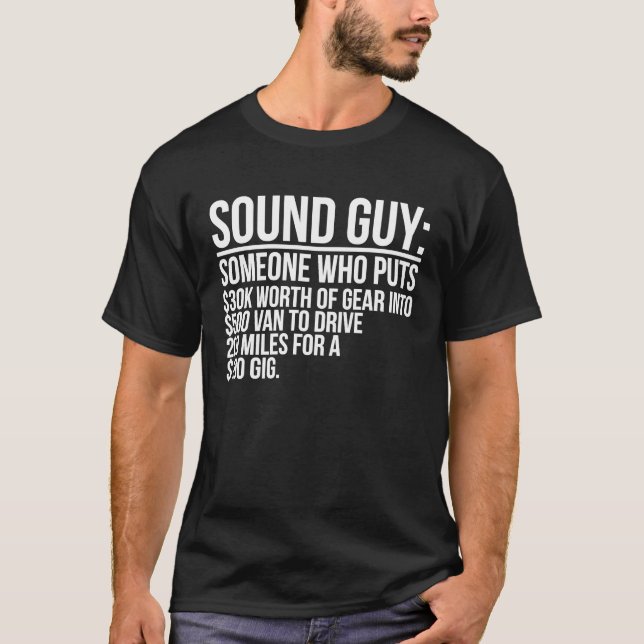 Camiseta Cara de som Engenheiro de áudio Engenheiro de som  (Frente)
