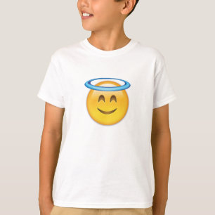 Camiseta Cara de sorriso com halo Emoji