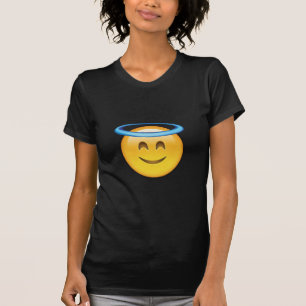 Camiseta Cara de sorriso com halo Emoji