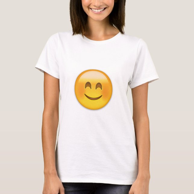 Camiseta Cara de sorriso com olhos de sorriso Emoji (Frente)
