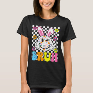 Camiseta Cara de sorriso groovy de coelho engraçado de Pásc