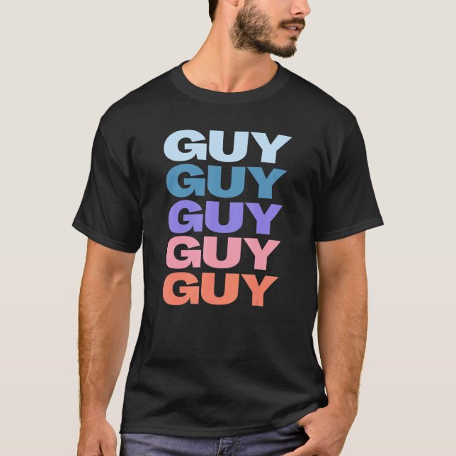 Camiseta Cara de Texto Repetido Moderno (Frente)