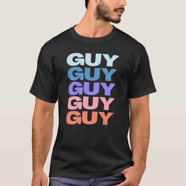 Camiseta Cara de Texto Repetido Moderno (Frente)