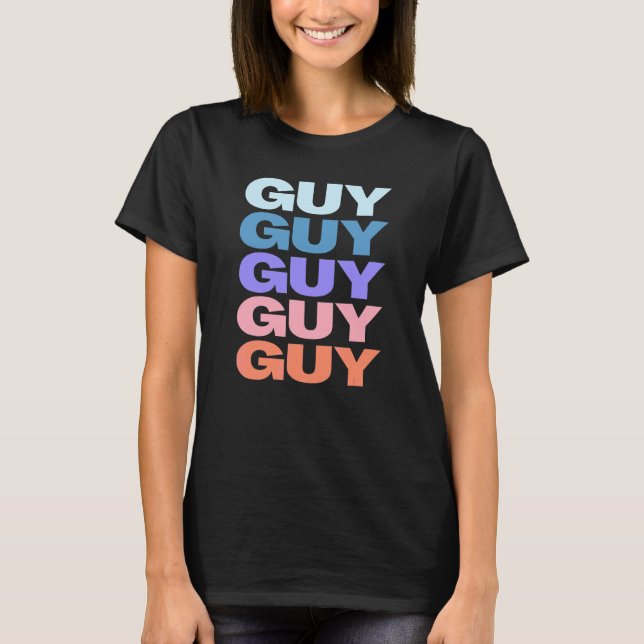 Camiseta Cara de Texto Repetido Moderno (Frente)