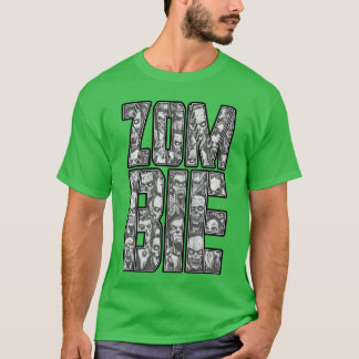 Camiseta Cara de Zumbi Dia das Bruxas Horror Vintage Gótico