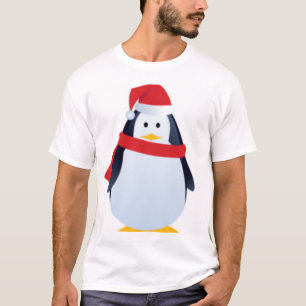 Camiseta Cara do pinguim do Natal