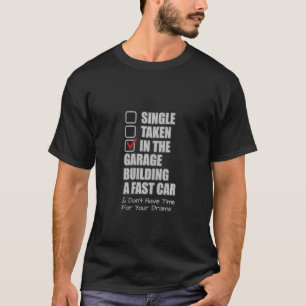 Camiseta Cara Engraçada Na Garagem Construindo Um Carro Ráp
