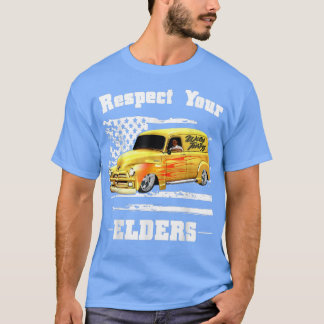 Camiseta Cara Engraçado do Carro - Respeite o Painel Clássi