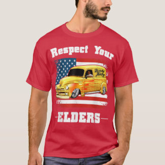 Camiseta Cara Engraçado do Carro - Respeite o Painel Clássi