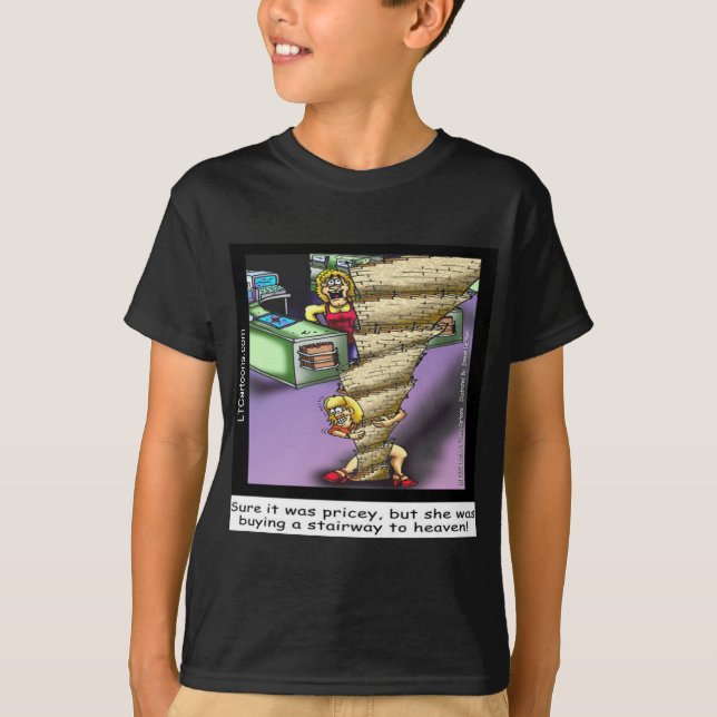 Camiseta Cara Escadaria Celestial Engraçada (Frente)