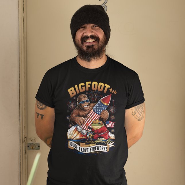 Camiseta CARA EU AMO Bigfoots DE FOGO (Criador carregado)