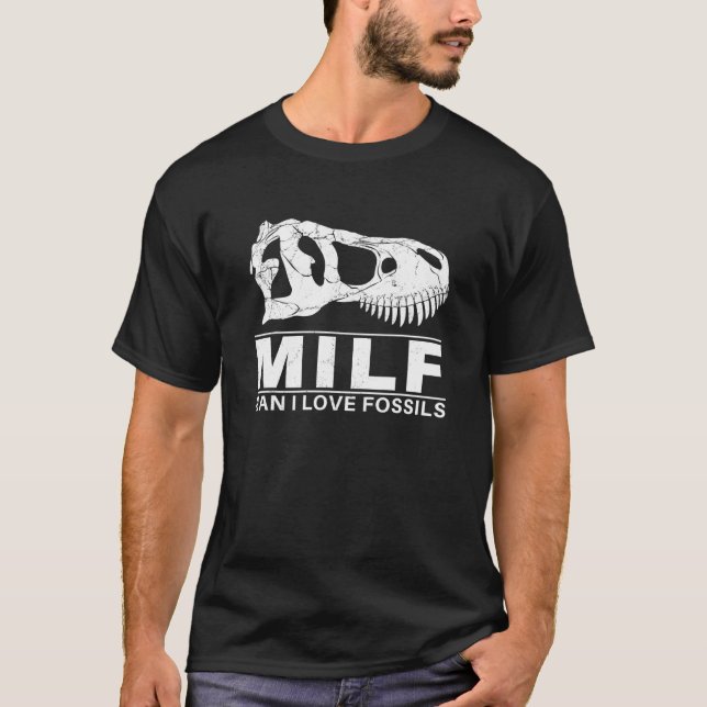 Camiseta Cara, eu amo Crânios de T-Rex Fossilizados (Frente)