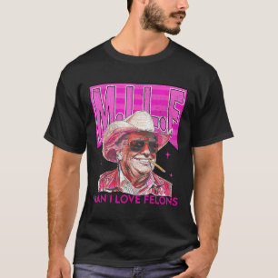 Camiseta Cara Eu Amo Criminosos Piada Rosa Trump 2024 Para 