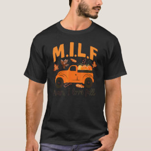 Camiseta Cara Eu Amo Outono Abóbora Caminhão Folhas de Outo