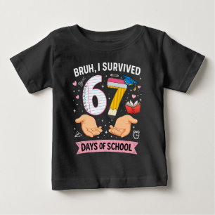 Camiseta Cara, eu sobrevivi 67 dias de aula