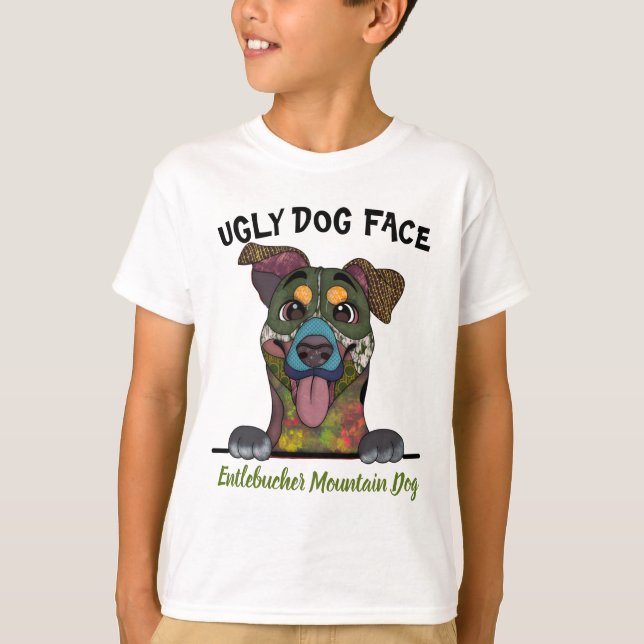 Camiseta Cara feia de cão entlebucher exclusiva (Frente)