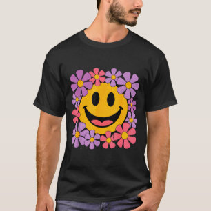 Camiseta Cara Feliz de Margarida Retro Sorriso Estético Pré