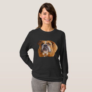 Camiseta Cara inglesa do cão do buldogue do amor - mascote