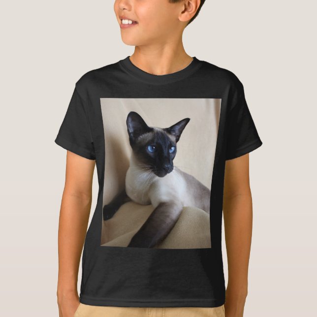 Camiseta Cara lindo do gato Siamese (Frente)