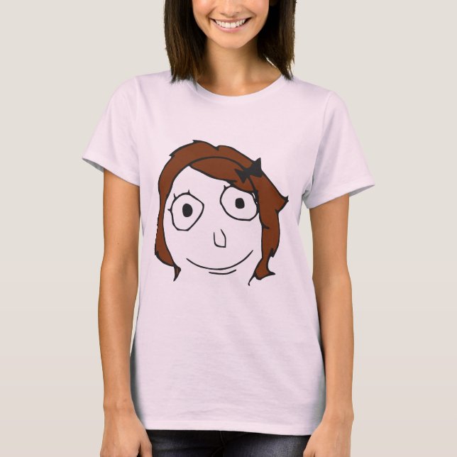 Camiseta Cara Meme da raiva do cabelo de Derpina Brown (Frente)
