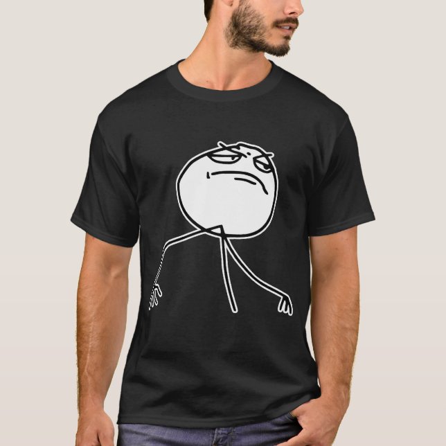 Camiseta Cara Meme da raiva do sim de F (Frente)
