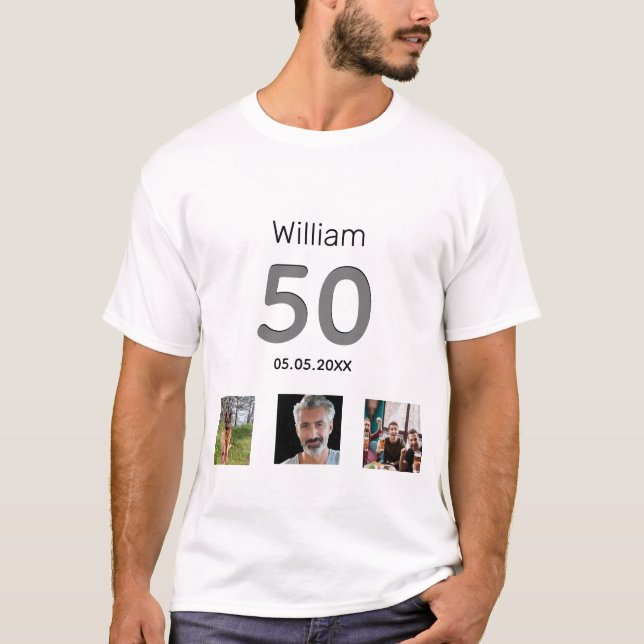 Camiseta cara personalizada de fotografia festa de aniversá (Frente)