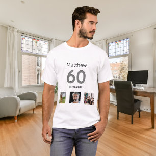 Camiseta cara personalizada de fotografia monograma de 60 a