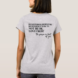Camiseta Cara Pessoa Atrás de Mim, Mensagem de Bondade