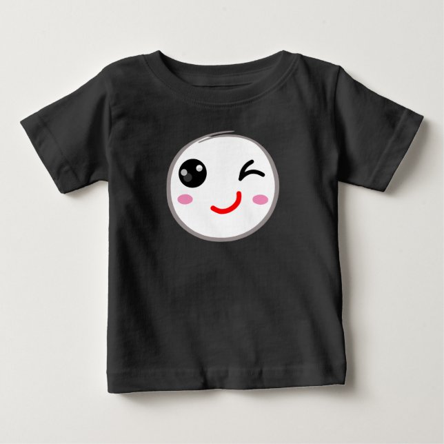 Camiseta Cara piscando, sorriso Piscar os olhos (Frente)