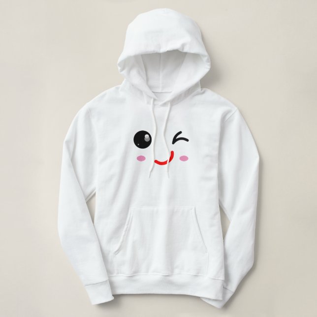 Camiseta Cara piscando, sorriso Piscar os olhos (Frente do Design)