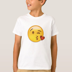 Camiseta Cara que joga um beijo Emoji