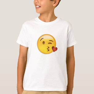 Camiseta Cara que joga um beijo Emoji