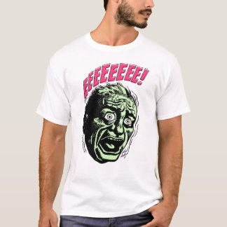 Camiseta Cara Scared cómica do vintage