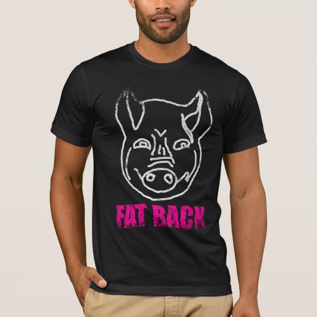 Camiseta Cara simples do porco de Fatback (Frente)