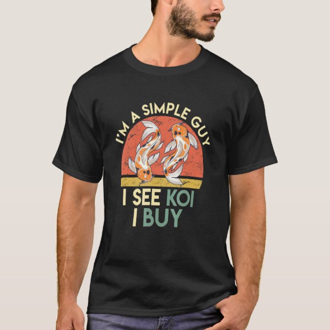 Camiseta Cara Simples Ver Comprar Koi Koi Koi Pond Men (Frente)