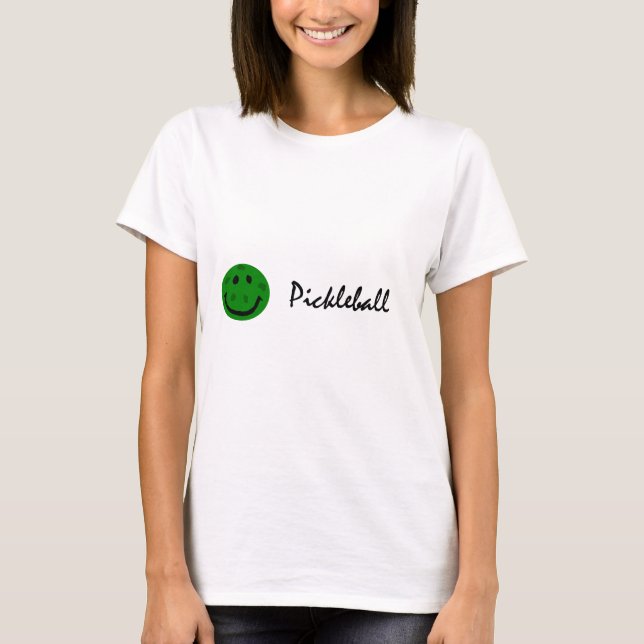 Camiseta Cara verde engraçada de Pickleball (Frente)