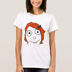 Camiseta Cara vermelha Meme da raiva do cabelo de Derpina