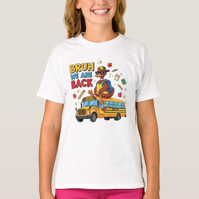 Camiseta Cara, Voltamos Funny Duck Design de Volta às Aulas (Frente)