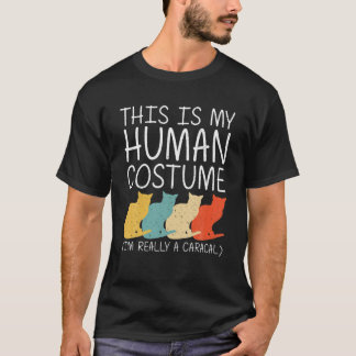 Camiseta Caracal Halloween Gatinho de fantasia humana Easy 
