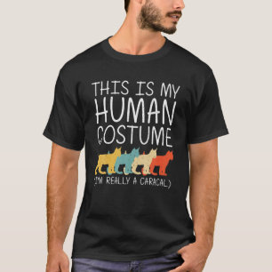 Camiseta Caracal Halloween Gatinho de fantasia humana Easy 