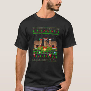 Camiseta Caracal Lover Xmas Papais noeis de iluminação cara