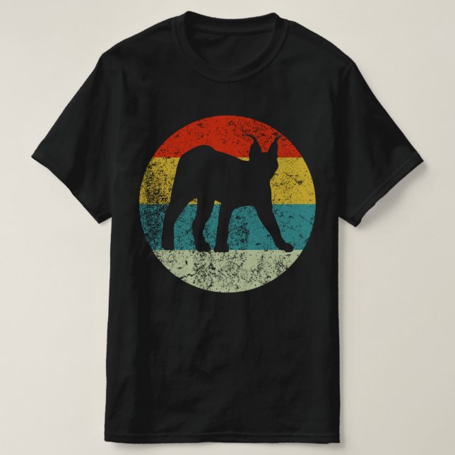 Camiseta caracal retro silhueta vintage 70s (Frente do Design)