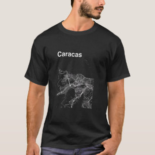 Camiseta Caracas Venezuela - Gráfico do Mapa da Cidade Clás