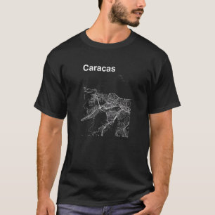 Camiseta Caracas Venezuela - Gráfico do Mapa da Cidade Clás