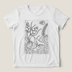 Camiseta Caracóis gigantes com flores