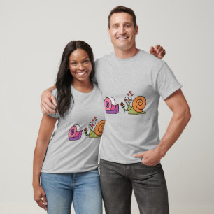 Camiseta Caracol Amor & Fita – Adesivo Divertido e Fofo