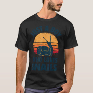 Camiseta Caracol Apenas um Menino que Ama Caracóis Insetos