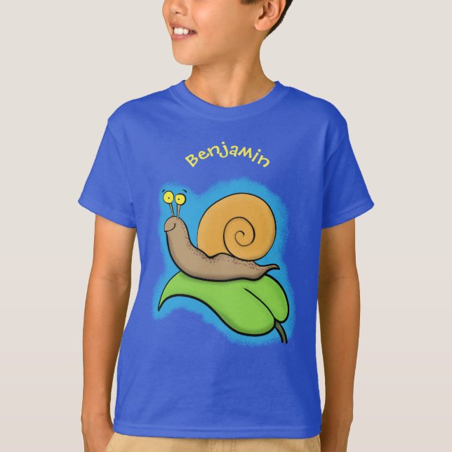 Camiseta Caracol bonito e feliz numa ilustração de desenho  (Frente)
