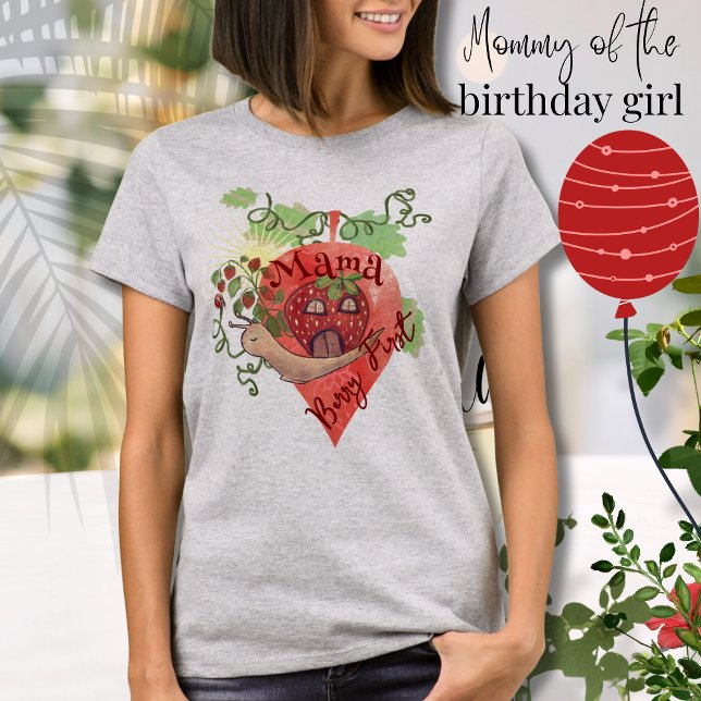 Camiseta Caracol Caprichoso & Mamãe Morango  (Whimsical Snail & Strawberry Mama T-Shirt)