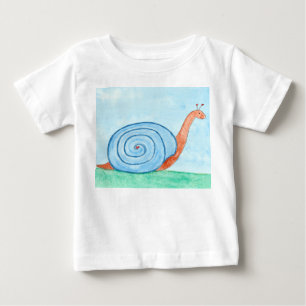 Camiseta Caracol Com Uma Concha Azul